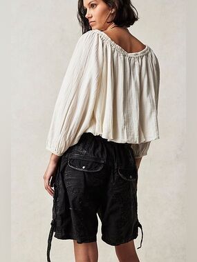 Free People We The Free All About Bubble Tee/Cream/Size L